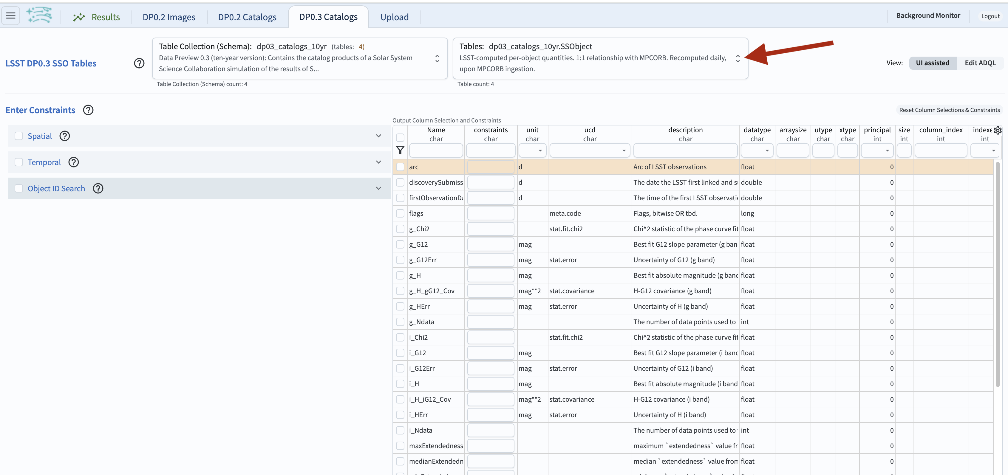 A screenshot of the default view of the Portal Aspect.