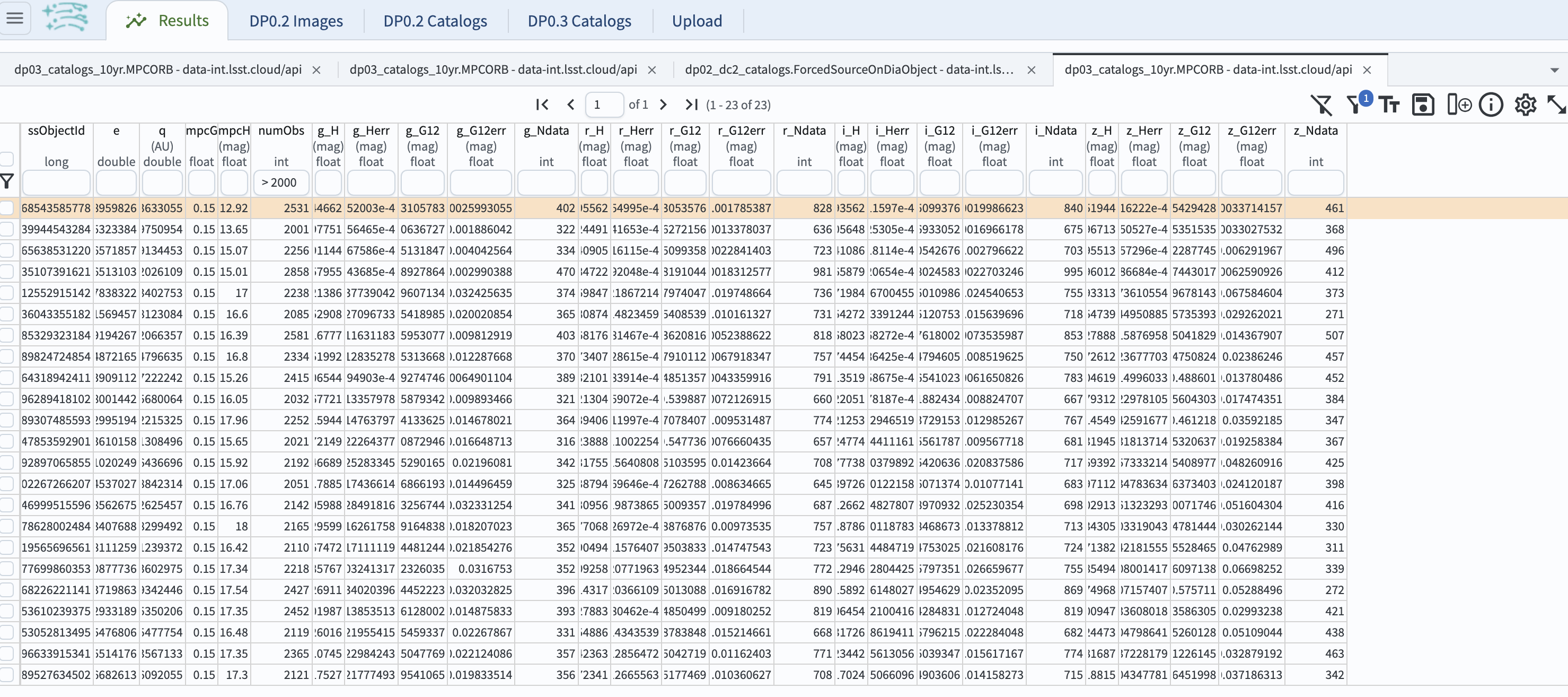 A screenshot selecting MBAs that have more than 2000 observations.